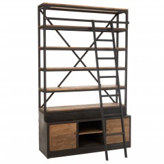 SHELF LIBARY SIX LADDER METAL WOOD 220 - CABINETS, SHELVES